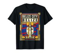 Belize Ville Belize Drapeau Phare Vintage Voyage Art T-Shirt