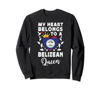Belizean Queen Belizean Wife Girlfriend Belize Flag Sweatshirt