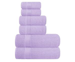 BELIZZI HOME Lot de 6 serviettes en coton ultra douces, compactes et légères, contient 2 serviettes de bain 71,1 x 139,7 cm, 2 serviettes 40,6 x 61 cm, 2 débarbouillettes 30,5 x 30,5 cm, idéal pour un