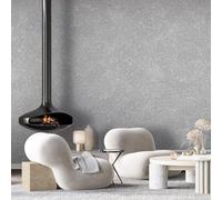 Belka B50 Papier peint gris brillant, pur coton et pierre de mica minérale, autocollant, isolation thermique et acoustique, moderne et élégant, à faire soi-même, écologique et naturel, env. 3 m²