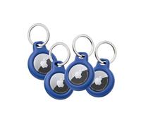 Belkin AirTag - Lot de 4 Coques avec Porte-clés, Support sécurisé pour Air Tag avec Accessoire résistant aux Rayures - Bleu