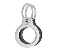 Belkin Anneau de protection avec attache en métal (protection pour AirTag, Écouteur, accessoire résistant aux rayures, pack de 2, noir et blanc)