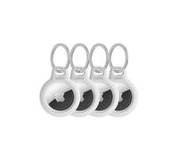 Belkin Apple AirTag - Lot de 4 supports sécurisés avec porte-clés - Coque durable et résistante aux rayures avec face ouverte et bords surélevés - Accessoire de protection AirTag pour clés, animaux de