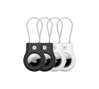 Belkin Apple Lot de 4 Supports sécurisés AirTag avec câble métallique, étui AirTag résistant aux Rayures avec système de Verrouillage à clé Allen, Porte-clés de Protection AirTag pour clés, Bagages,