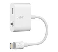Belkin Audio + Charge Rockstar 3,5 mm (adaptateur auxiliaire pour iPhone/adaptateur de charge pour iPhone), blanc