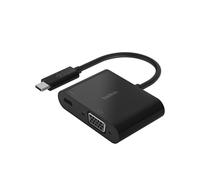 Belkin USB-C to VGA + Charge Adapter - Adaptateur vidéo - USB-C mâle pour HD-15 (VGA), USB-C (alimentation uniquement) femelle - noir - support 1080p, USB Power Delivery (60W)