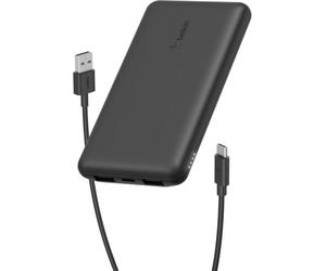 Belkin batería externa portátil de 10000mAh, cargador externo USB-C con 1 puerto USB-C y 2 puertos USB-A, power bank de 15 W, batería portátil para iPhone, Galaxy, Pixel, AirPods, iPad y otros - Noir