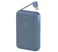 Belkin Batterie de Secours 10000mAh 20W avec Câble USB-C Intégré Bleu
