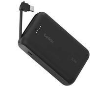 Belkin Batterie de Secours 10000mAh 20W avec Câble USB-C Intégré Noir