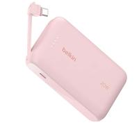 Belkin Batterie de Secours 10000mAh 20W avec Câble USB-C Intégré Rose