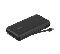 Belkin Batterie Externe (câble intégré, 20K, PD 30 W, Recharge Rapide USB-C Power Delivery, Chargeur Portable pour Tous modèles d’iPhone 16, iPad Pro, Galaxy S25, etc., Noir)