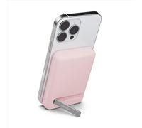 Belkin Batterie Externe sans Fil magnétique 5000mAh, Chargeur Portable Compatible MagSafe et Charge Pass-Through, Sortie 7,5W, entrée 10W et béquille, Compatible avec Les iPhone 17, 16, 15, 14, Rose