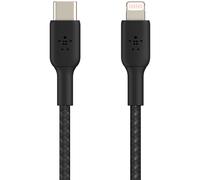 Belkin Câble USB-C vers Lightning à gaine tressée (câble de recharge rapide pour iPhone 14 et modèles antérieurs; câble Boost Charge USB-C certifié MFi ; 1 m, noir)