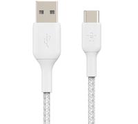 Belkin Câble USB-C BOOST CHARGE – USB-A vers USB-C 24 pins, tressé, 15 cm, blanc
