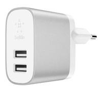 Belkin BOOST CHARGE 2-Port Home Charger - Adaptateur secteur - 24 Watt - 4.8 A - 2 connecteurs de sortie (USB) - sur le câble : Lightning - argent Argent G