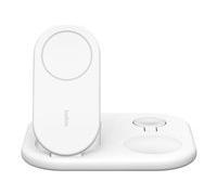 Belkin BOOST CHARGE 3-in-1 support de chargement sans fil - magnétique, pliable, avec Qi2 - + adaptateur secteur - 15 Watt