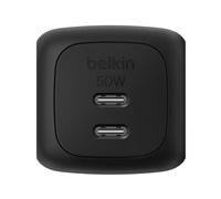 Belkin Adaptateur secteur BOOST CHARGE – GaN 50W, 2x USB‑C (PD 3.1/PPS), Noir
