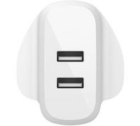 Belkin BOOST CHARGE - Adaptateur secteur - 24 Watt - 4.8 A - 2 connecteurs de sortie (2 x USB) - blanc Blanc G
