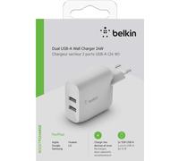 Belkin BOOST CHARGE - Adaptateur secteur - 24 Watt - QC 3.0 - 2 ports de sortie (USB) - blanc