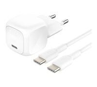 Belkin BOOST CHARGE adaptateur secteur - compact - 24 pin USB-C - 20 Watt - avec câble USB-C (1 m)