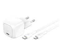 Belkin BOOST CHARGE adaptateur secteur - compact - 24 pin USB-C - 30 Watt - avec Câble USB-C vers Lightning (1m)