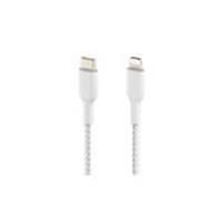 Câble USB-C vers Lightning MFi Power Delivery 18W Nylon Tressé 1m Charge et Synchro blanc