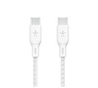 Belkin Câble USB-C vers USB-C Power Delivery 100 W USB‑IF 2.0 Nylon tressé 2 m Blanc