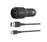 Belkin Boost Charge CCE001BT1MBK Chargeur Allume-Cigare Auto 2 Ports USB 2.0 24W avec Câble USB-A vers USB-C 1m - Compatible Smartphones