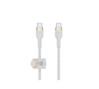 Belkin BOOST↑CHARGE PRO Flex Câble USB-C vers USB-C 2.0 - 1m, Silicone Blanc, Compatible Galaxy S20/Note 10+/Pixel 5/iPad Pro/MacBook Air