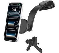 Belkin BOOST CHARGE - Support de chargement sans fil de voiture - magnétique, avec évent d'air et montage sur tableau de bord + adaptateur d'alimentation de voiture - 15 Watt - noir Noir