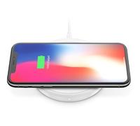 Belkin Chargeur à induction BOOST UP (10 W) - Chargeur sans fil pour iPhone XS, XS Max, XR, X, iPhone 8/8+, Samsung S10, S10+, S10e, Google Pixel 3 et autres (adaptateur secteur CA inclus), Blanc