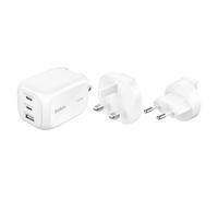 Belkin Chargeur secteur GaN 3 ports 100W - 2x USB-C, 1x USB-A, fiches UE/R.-U./É.-U. - Blanc