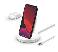 Belkin BoostCharge 15 W Support de charge sans fil Qi pour appareils tels que iPhone, Samsung, Pixels - Blanc