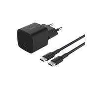Belkin BoostCharge 25W USB-C Power Delivery 3.1 Noir (WCA012KQ1MBK-B6) - Chargeur Secteur pour Smartphone, Tablette, Console Portable - Câble USB-C inclus