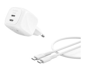 BELKIN BoostCharge 50W Dual USB-C PD Wall Charger with PPS WHT with 1m USB-C-C Cable