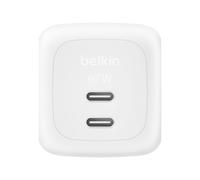 BELKIN BoostCharge 67W Dual USB-C PD Wall Charger with PPS WHT with 2m USB-C-C Cable