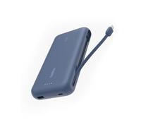 Belkin Banque d'alimentation BOOST CHARGE 20 000 mAh 30 W PD avec câble intégré 3 sorties (2×USB-C, USB) bleu