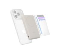 Belkin BoostCharge Batterie Externe Magnétique 5000mAh, Certification Qi2, Chargeur Portable Fin de 15W avec Anneau Magnétique et Port USB-C, Câble USB-C Inclus, Chargeur pour iPhone, Galaxy, Beige