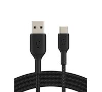 Belkin Câble USB‑C vers USB‑A BOOST CHARGE 24‑pin gaine tressée 1 m Noir