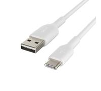 Belkin BoostCharge câble USB-C, câble de recharge USB-C vers USB-A, câble USB Type-C, cable USB C pour iPhone 16, iPhone 15, Samsung Galaxy S24, S23, iPad Pro, Google Pixel, etc., 15 cm, blanc