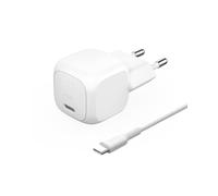 Belkin Chargeur secteur compact BoostCharge 30 W charge rapide avec câble USB-C vers USB-C Blanc