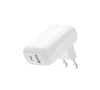 Belkin BoostCharge Chargeur USB Double Port (42 W, USB-C, USB-A, Chargeur Rapide iPhone 16, 16 Plus, 16 Pro, 16 Pro Max, 15, 14, 13, Samsung Galaxy S24, S23, Plus, Ultra, iPad, AirPods, etc., Blanc)