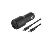 Belkin BoostCharge Double Chargeur de Voiture 42 W avec Charge Rapide USB-C 30 W PPS et Ports USB-A 12 W + câble USB-C vers USB-C pour Apple iPhone 15, 15 Pro, 15 Pro Max, iPhone 14, Samsung Galaxy