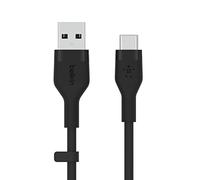 Belkin BoostCharge Flex câble USB-C vers USB-A en silicone, certifié USB-IF, câble USB C pour iPhone 16, iPhone 15, Samsung Galaxy S24, S23, S22, iPad, MacBook, Note, Google Pixel, etc, 3 m, noir