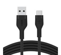 Belkin BoostCharge Flex câble USB-C vers USB-A en silicone, certifié USB-IF, câble USB C pour iPhone 16, iPhone 15, Samsung Galaxy S24, S23, S22, iPad, MacBook, Note, Google Pixel, etc, 2 m, noir