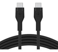 Belkin BoostCharge Flex câble USB-C vers USB-C en silicone, certifié USB-IF, recharge Power Delivery, câble USB C pour iPhone 16, iPhone 15, MacBook, iPad Pro, Galaxy S24, Google Pixel, etc, 3 m, noir