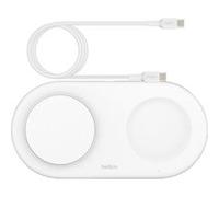 Belkin BoostCharge Pro 2-in-1 - Plot de charge sans fil - magnétique + adaptateur secteur - 15 Watt - blanc Blanc G