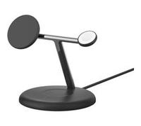 Belkin BoostCharge Pro 3-in-1 - Support de chargement sans fil - magnétique avec Qi2 + adaptateur secteur - 15 watt - Fast Charge - noir Noir G