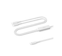 Belkin Câble USB-C BoostCharge Pro 2-en-1 140W gaine tressée recharge rapide et partagée Blanc