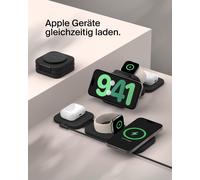 Belkin BoostCharge Pro 3-in-1 - Plot de charge sans fil - magnétique avec Qi2 + adaptateur secteur - 15 Watt - 3 A - Certifié MFI